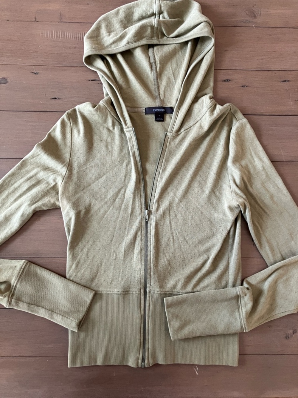 Express Olive Zip Hoodie